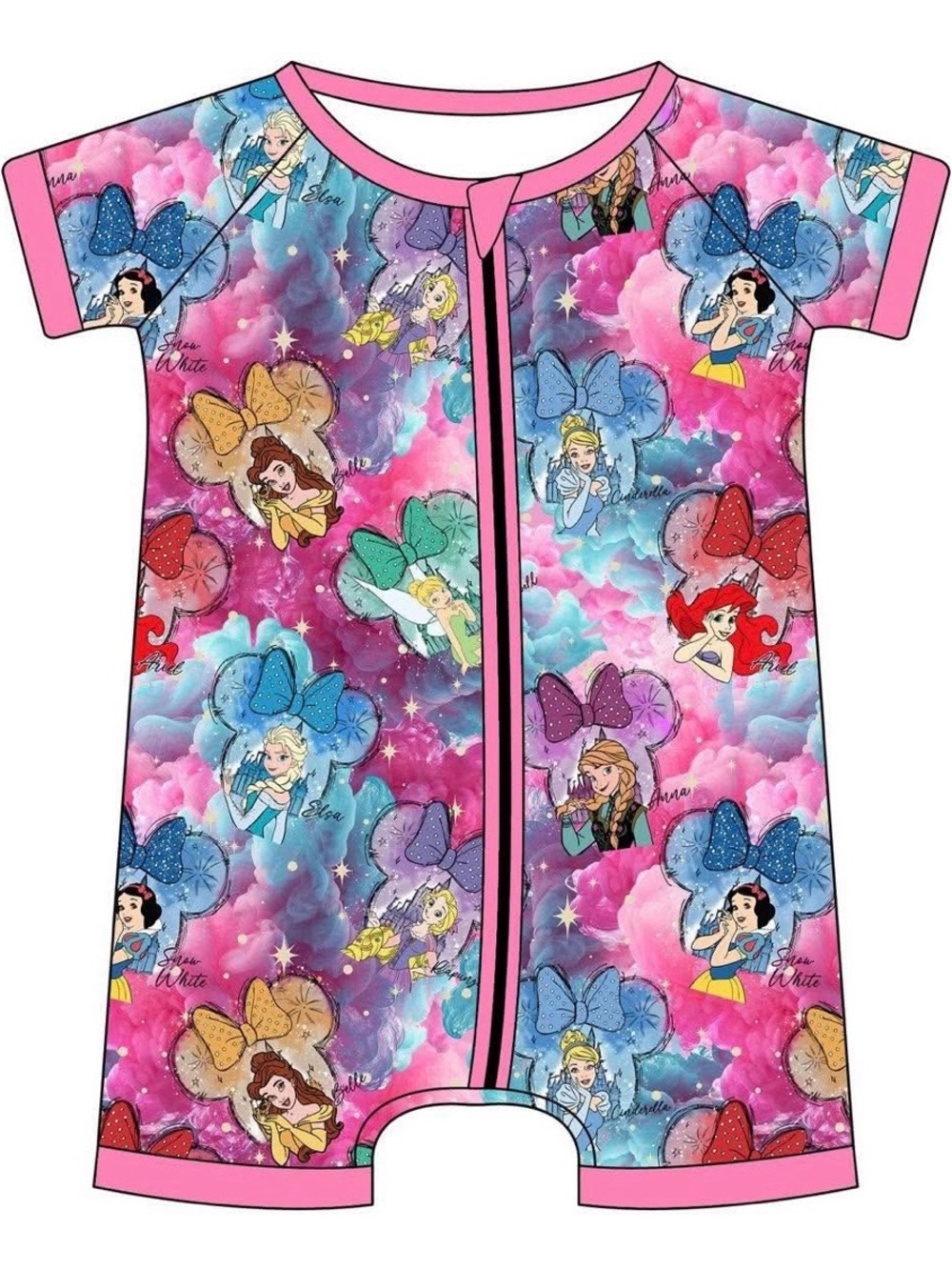 BAMBOO Pink Multicolor Disney Princess Print shortie